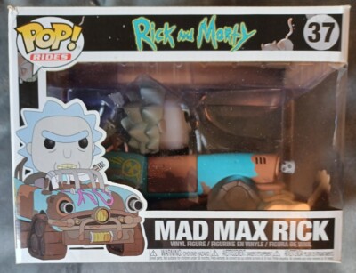 2018 Funko Pop! Rides: Rick and Morty - Mad Max Rick #37 Box Damage Check Photo