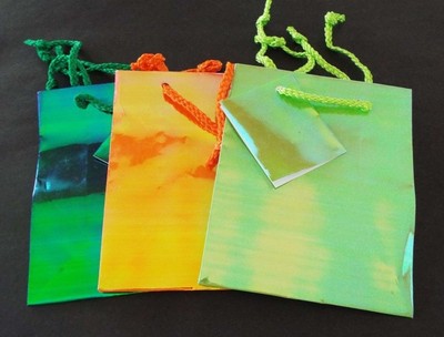 10 Paper Gift Bags with Handles Craft Wedding Holiday Party Supply 