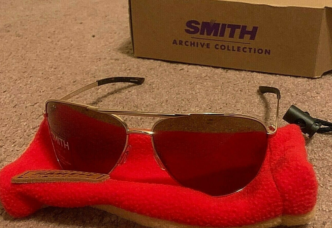 NEW!! SMITH Optics Serpico 2 Slim GOLD BLUE Sunglasses - Premium ChromaPop Lens