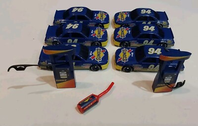 6 Vintage  Sunoco Cars And Gas Pumps. Mini Size.