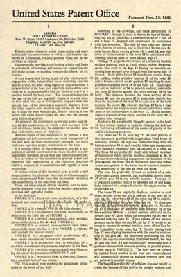 Vintage Barbie Doll Patent Art Print - Original Barbie Print Artwork Antique 24