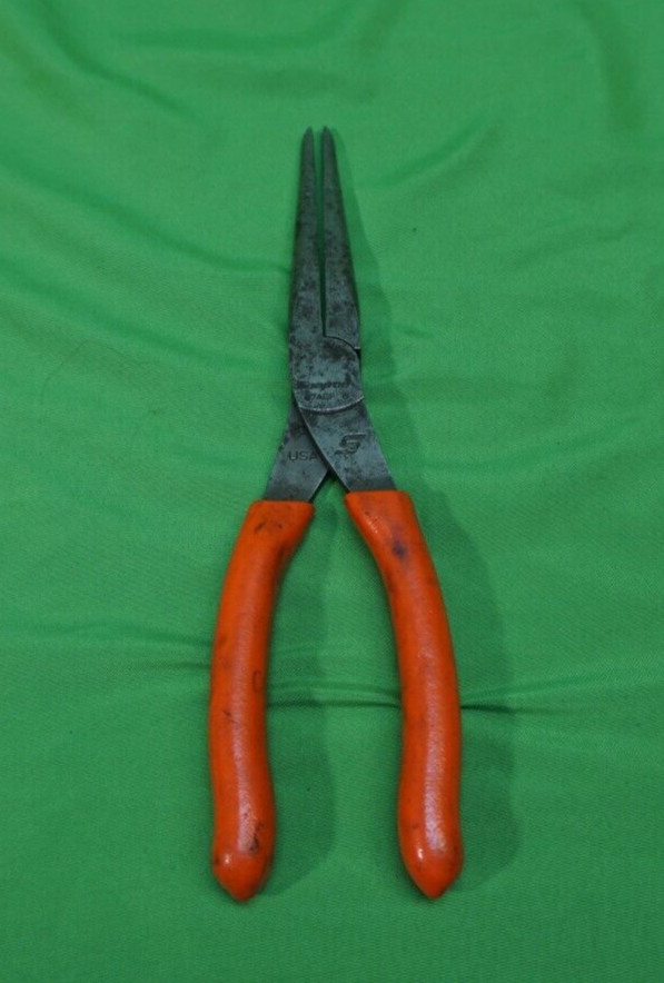Snapon 97acf 9" Long Talon Grip Soft Grip Needle Nose Pliers Red