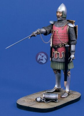 Verlinden 120mm 1/16 German Knight in Chainmail Armor circa 1350 with Base 1532
