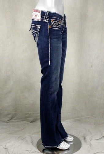 Pre-owned True Religion Jeans Women's Joey Super T Dusty Skies Dark Wash Flare 10503nbt2