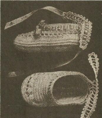 Vintage 1924 Crocheted Ankle Ties Shoes For Baby PATTERN ONLY
