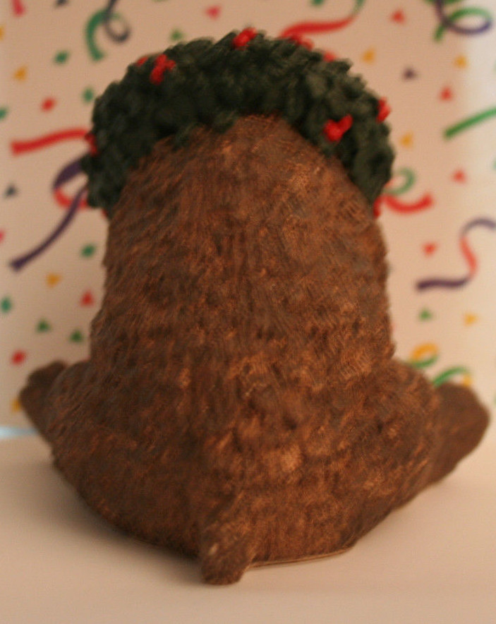 SILVER DEER  BEAR WITH WREATH by TOM ROBEL 1992