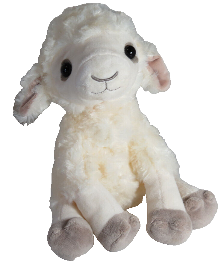 Hallmark Baby Lamb Stuffed Animal Plush 8.5" Plastic Pellet 