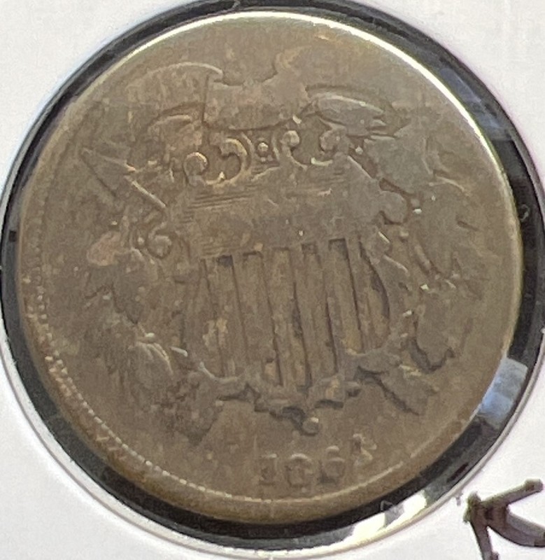 1864 SMALL MOTTO 2-CENT PIECE READ PLEASE..ACTUAL COIN  #C15499