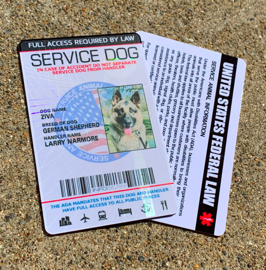 Service Dog ID Card Customized Holographic 