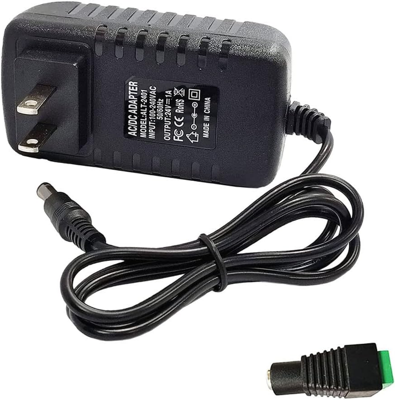 24V 1A AC Adapter Power Supply 100-240V AC to DC 24Volts 1A 24W Converter Transf
