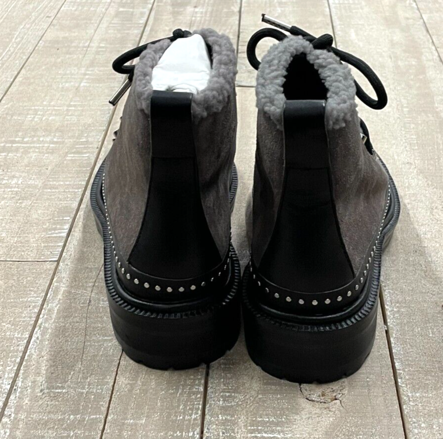 Pre-owned Rag & Bone $695  Compass Shearling Suede Boots In Grey Size: 36.5 (us 6.5) In Gray
