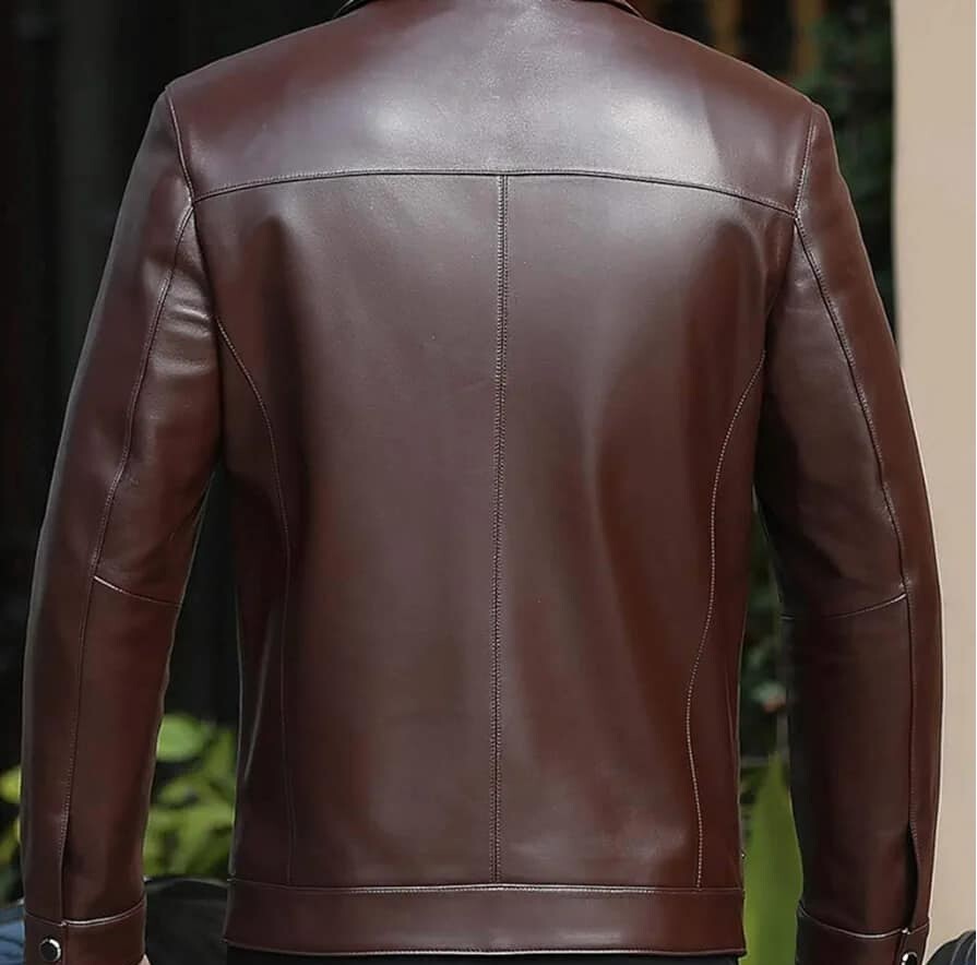 Pre-owned Handmade Premium Lambskin Leather Jacket Elevate Your Style With Timeless  Warm In Brown