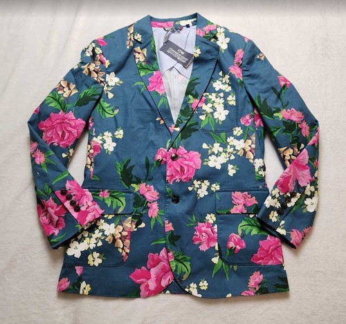 Pre-owned Vineyard Vines Men's 40r 42r  X Kentucky Derby Cotton-linen Floral Blazer In Blue