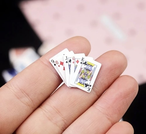 Mini Plastic Coated Poker Playing Card Deck  1.5cm/0.59in x 1cm/0.39in