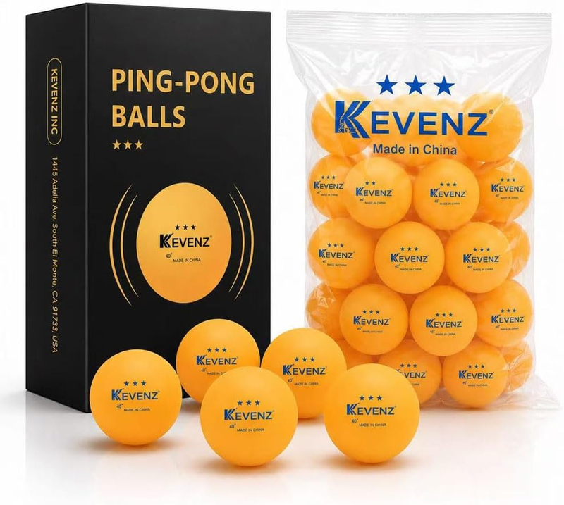 KEVENZ 72-Pack 3-Star 40+ Table Tennis Ball, Buy 60 Pcs Orange Training Ping Pon