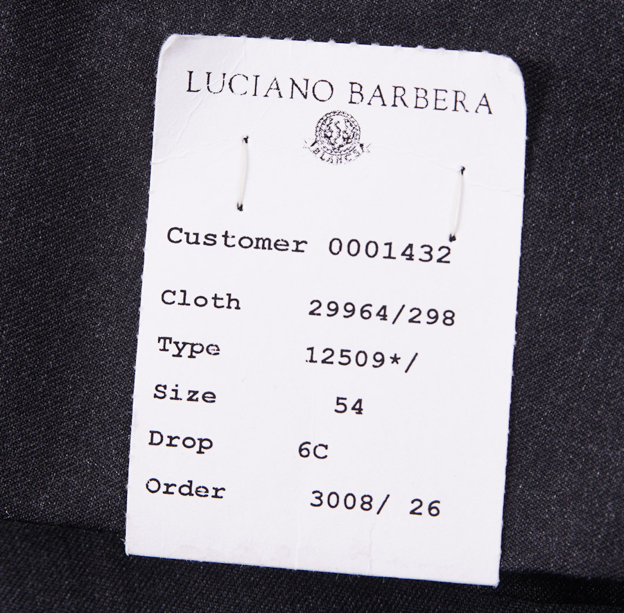 Pre-owned Luciano Barbera $1495  Solid Charcoal Gray Wool Suit 44 S (eu 54c) Modern-fit