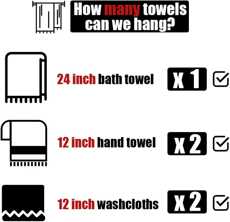 Bath Towel Bar, 24 Inch Brushed Light Gold Towel Rack Bathroom, 304 Stainless St