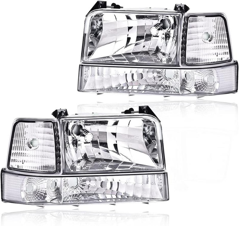 Headlight Set for 1992-1996 Ford Bronco 1992-1996 Ford F150 F250 F350 Super Duty