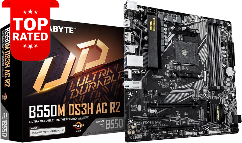 B550M DS3H AC R2 Motherboard AM4 Micro ATX DDR4 Dual M.2 WIFI 5 SATA 6Gbps