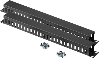 Kwmobile 1U Horizontal 19 Inch Rack Mount Cable Management - 24 Slot Metal Finge