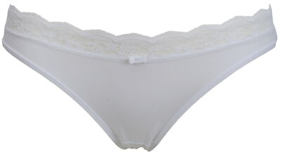 Ex-Store Lace Trimmed Microfibre Bikini Knicker White