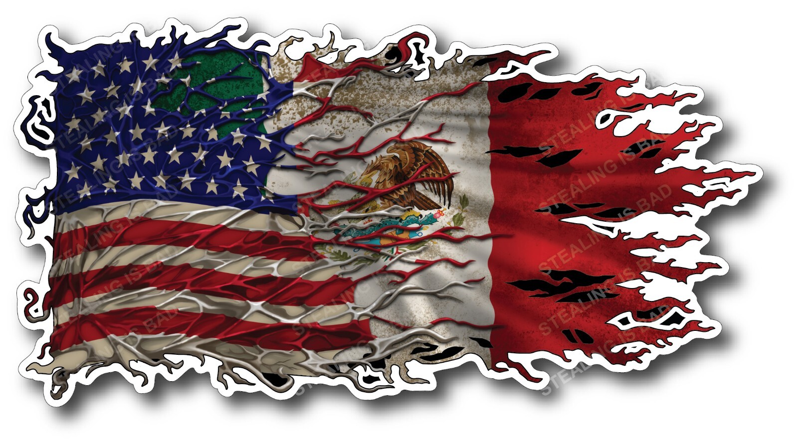 USA American Mexico Mexican Pride Country Flag 3M Decal Sticker Car Truck Window
