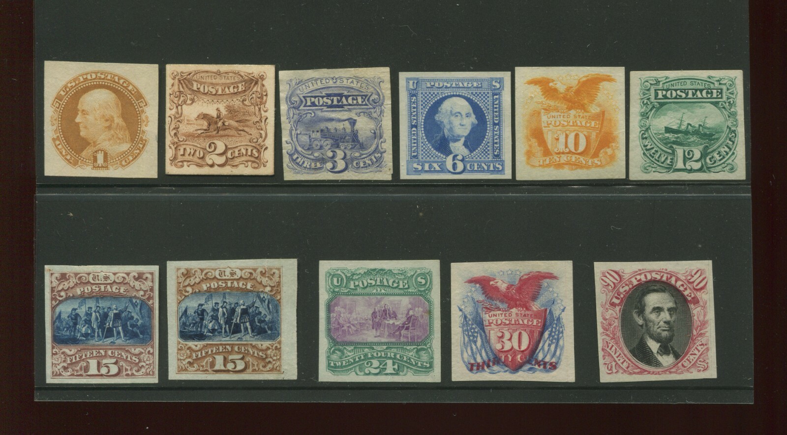112P3//122P3 & 129P3 1869 Pictorial Issue Plate Proof Run of