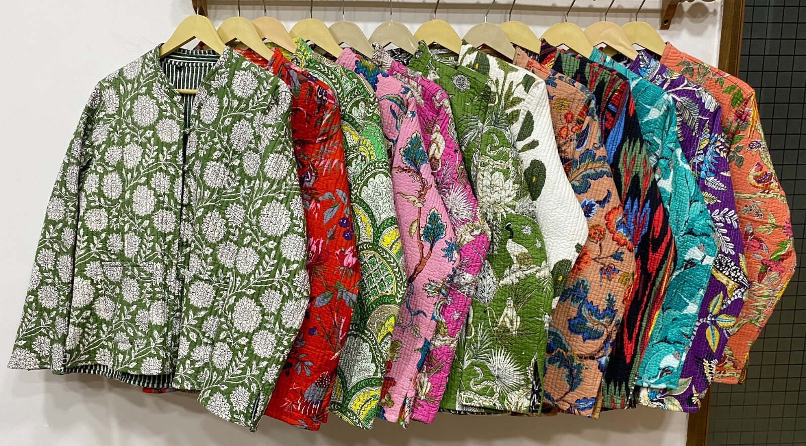 Pre-owned Handmade 10pc Quilted Jacket Assorted Reversible Short Jacket  Cotton Jacket In Multicolor