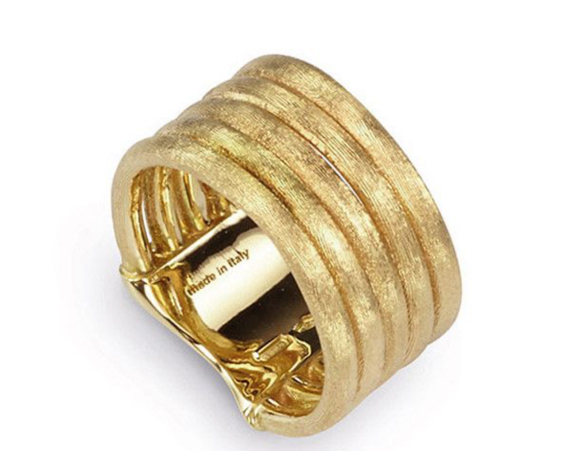Rare! Marco Bicego Jaipur Brushed 5 Strand Row Band 18K Gold