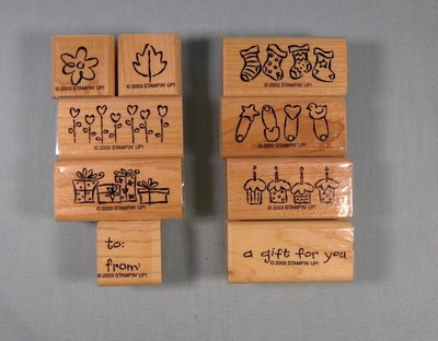 Stampin Up Rubber Stamp Set - Tag-Alongs 2003 Set of 9