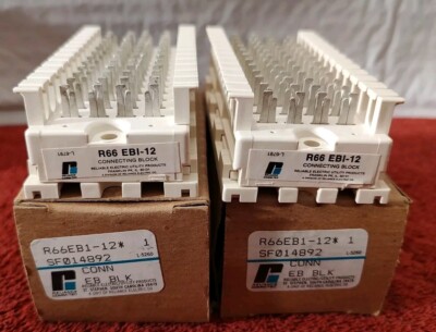 Lot Of 2 Reliable Terminal Connecting Block Strip R66E1-12 Reliance Com Tec