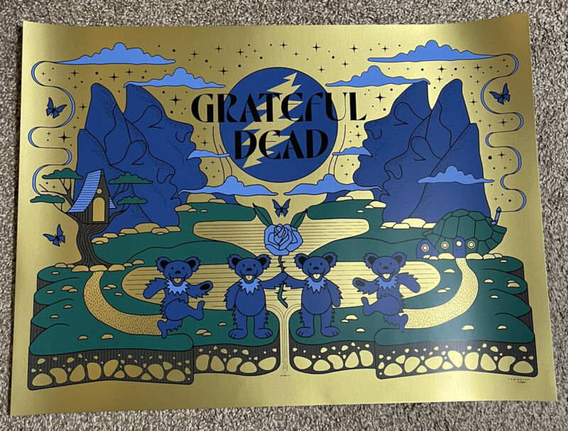 Grateful Dead Brian Steely Gold Foil Variant Poster AP 18x24" #