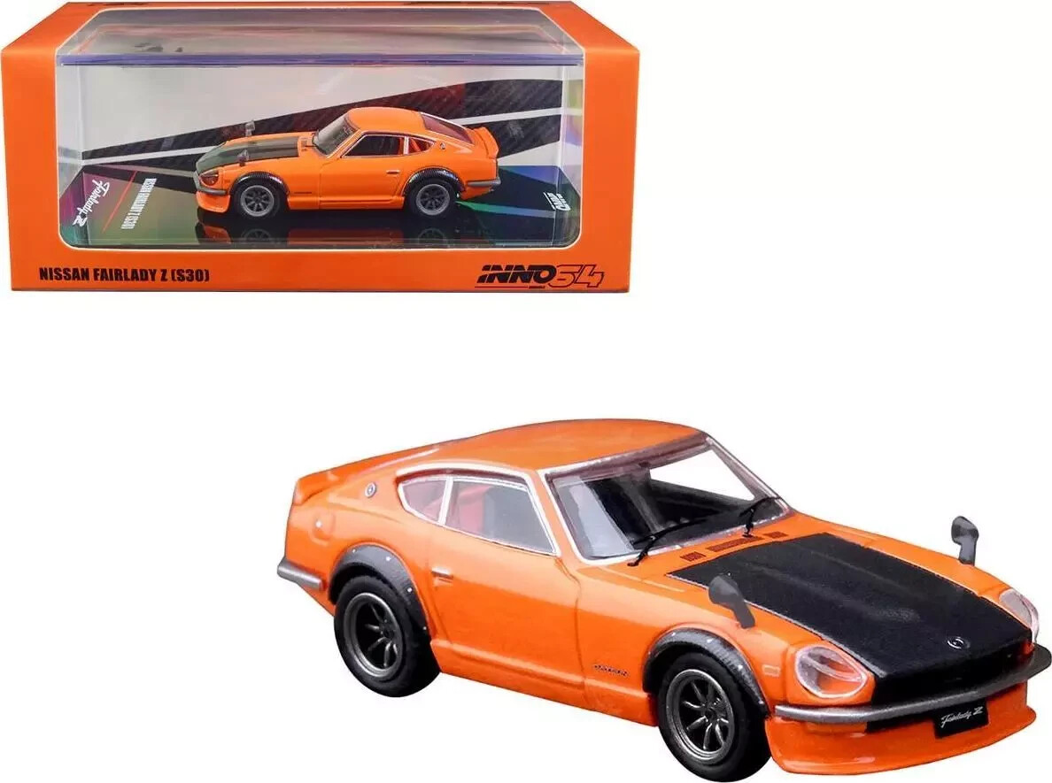 1/64 Nissan Fairlady Z (S30) RHD Orange Diecast Model Inno