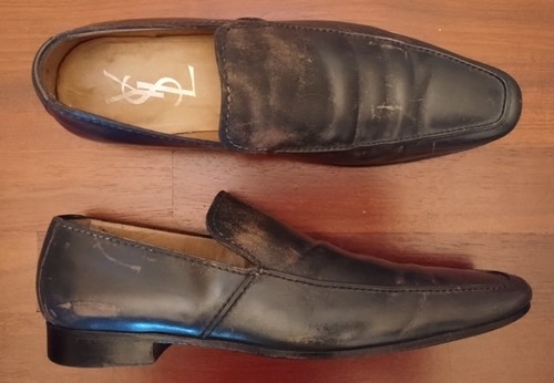 Vintage YSL Yves Saint LAURENT Men BLUE Leather Loafers Vintage YSL Yves Saint LAURENT Men BLUE Leather Loafers