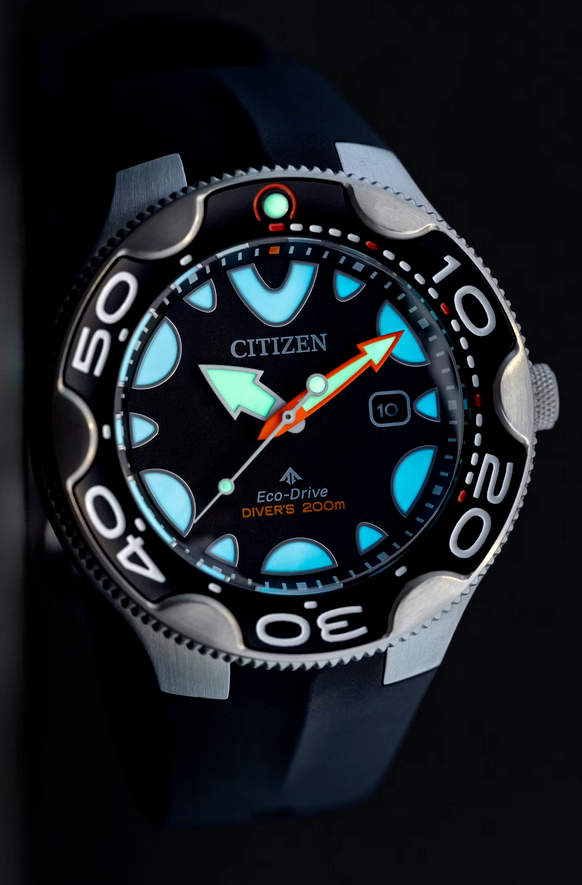 Pre-owned Citizen Bn0230-04e Promaster Orca Dive Black Dial Watch