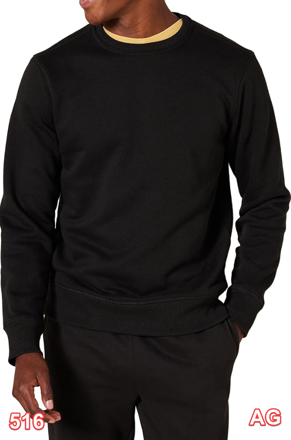 Essentials Men's Fleece Crewneck Sweatshirt (Available in Big & Tall), Black, M