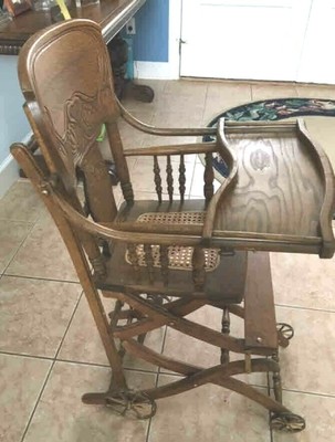 FREE SHIPPING Baby Chair or Tall Chair Low Chair Combo French Vintage High Chair Mid Century Window Display or Shop Display Item