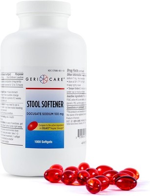 GeriCare Docusate Sodium Stool Softener, 100 mg Softgels (Bottle of 1000)