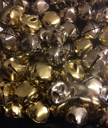 Silver & Gold Jingle Bells 55 pack .52 in (13 mm)