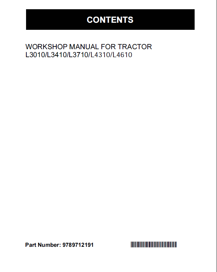 Kubota WSM ワークショップマニュアル WSM Kubota Workshop