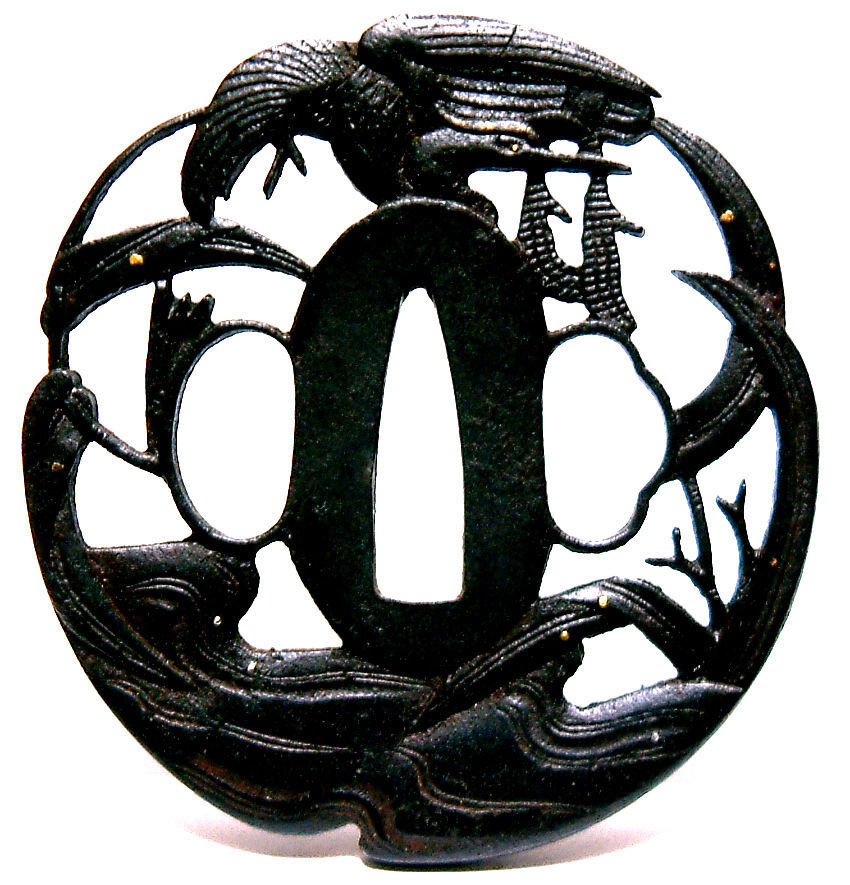 Hierro tsubas antiguas de Japón