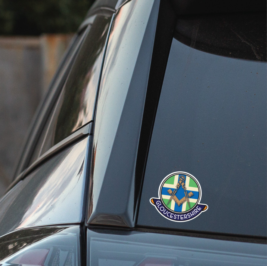 Gloucestershire Masonic Car Sticker | UV Laminated - Picture 3 of 4