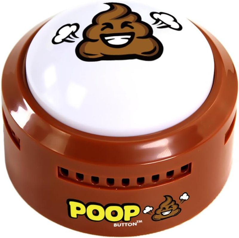 Poop Button - Lights up and Plays 20 Funny Fart Sounds - Fun Prank & Gag Gift -