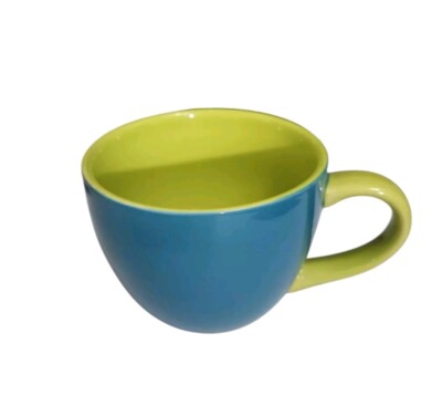 Room & Retreat Stoneware Tea Coffee Cup Mug Blue Green 12 Oz. 