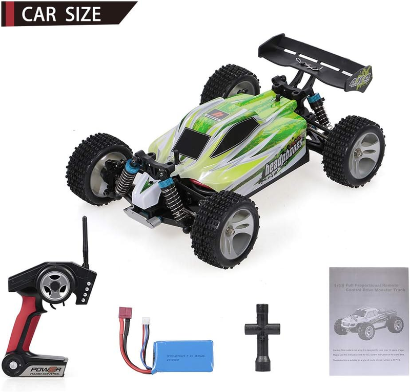 Wltoys A959-B RC Car, 1:18 Scale 4WD 70KM/H High Speed Racing Car, 2.4Ghz Remote