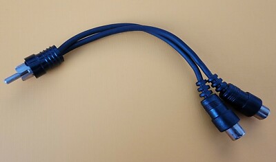 Vintage 6 inch RCA Male to 2 RCA Female Audio Adapter Y Splitter Cable 6'' Black