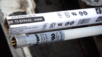 Lot of 9: Topaz 25W T5 4FT LED Frosted Tube 5000K Internal Driver Ballast Bypass