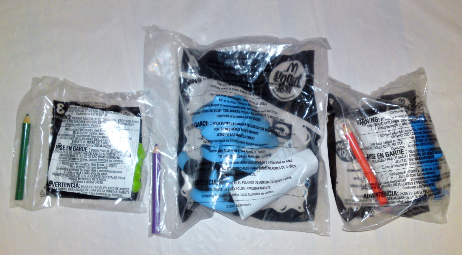 3 Cartoon Network McDonald's Happy Meal Toys Squirrel Boy, Gym Partners a Monkey