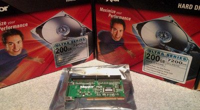 Maxtor 200GB Internal EIDE RAID Kit: 2 L01P200 + Maxtor 10999690 Controller Lot