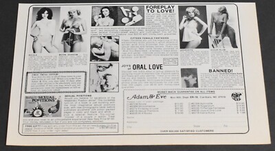 1981 Print Ad Adam & Eve Carrboro NC Nicole Camisole Sexual Positions Ladies art